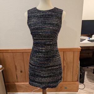 Diane Von Furstenberg Black and Gray Mini Dress